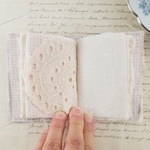 Load image into Gallery viewer, Vintage Fabric Mini Book / Handbound Journal (Blue Quilt Remnant)
