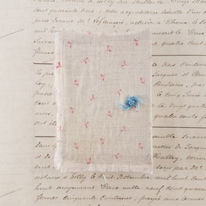 Vintage Fabric Mini Book / Handbound Journal (Blue Quilt Remnant)