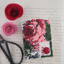 Load image into Gallery viewer, Vintage Fabric Mini Book / Handbound Journal (Rose Barkcloth)
