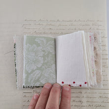 Load image into Gallery viewer, Vintage Fabric Mini Book / Handbound Journal (Rose Barkcloth)
