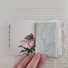 Load image into Gallery viewer, Vintage Fabric Mini Book / Handbound Journal (Rose Barkcloth)
