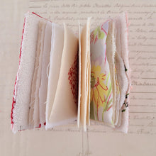 Load image into Gallery viewer, Vintage Fabric Mini Book / Handbound Journal (Red Floral Print)
