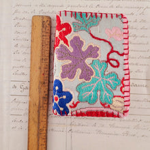 Load image into Gallery viewer, Vintage Fabric Mini Book / Handbound Journal (Red Floral Print)
