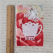 Load image into Gallery viewer, Vintage Fabric Mini Book / Handbound Journal (Floral Tea Theme)
