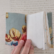 Load image into Gallery viewer, Vintage Fabric Mini Book / Handbound Journal (Floral Tea Theme)
