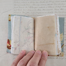 Load image into Gallery viewer, Vintage Fabric Mini Book / Handbound Journal (Floral Tea Theme)
