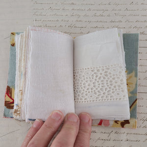 Vintage Fabric Mini Book / Handbound Journal (Floral Tea Theme)