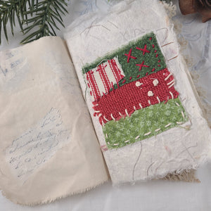 Mini Fabric Art Book - Christmas themed #1