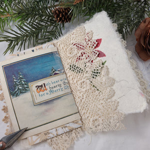 Mini Fabric Art Book - Christmas themed #3