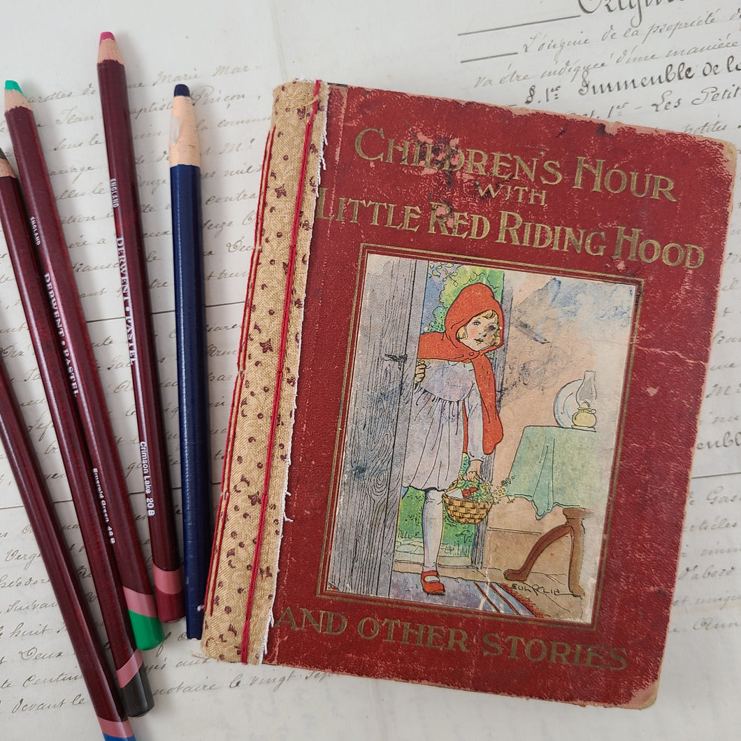 Repurposed Book Sketchbook | Little Red Riding Hood Journal