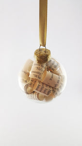 Vintage Book Page Ornament | Glass Ball Ornament