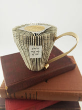 Load image into Gallery viewer, Recycled Book Teacup Shaped Ornament
