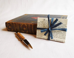 Recycled Book Stationery | Mini Notecards